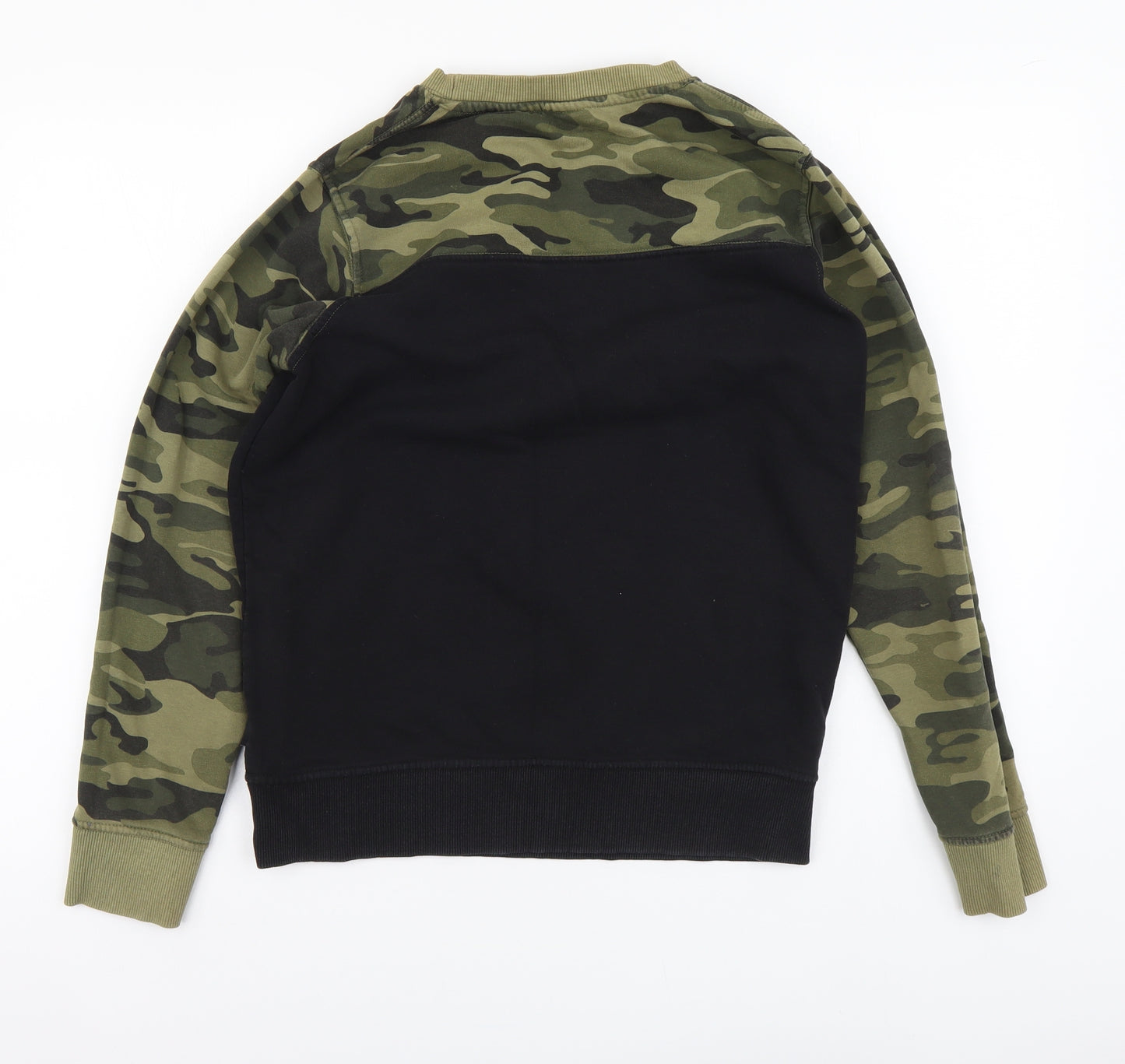 Bench Boys Green Camouflage Cotton Pullover Sweatshirt Size 13 Years Pullover