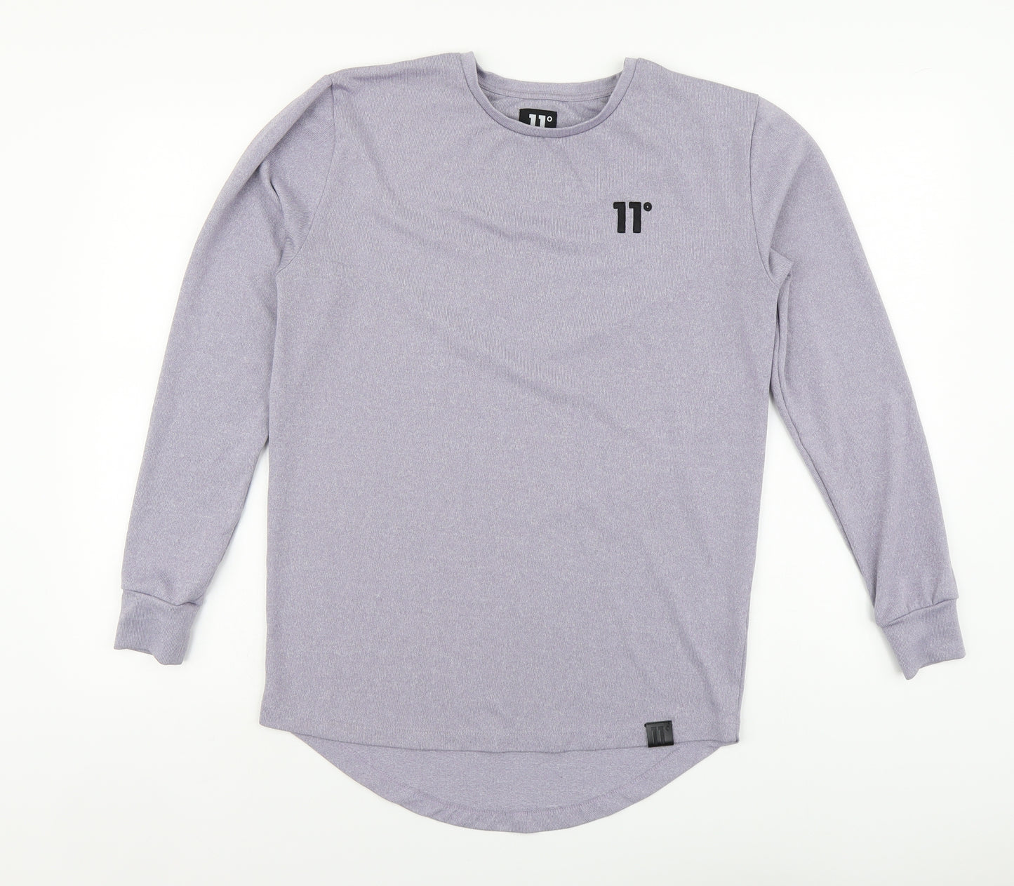 11 degrees Mens Grey Polyester T-Shirt Size S Round Neck