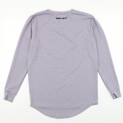 11 degrees Mens Grey Polyester T-Shirt Size S Round Neck
