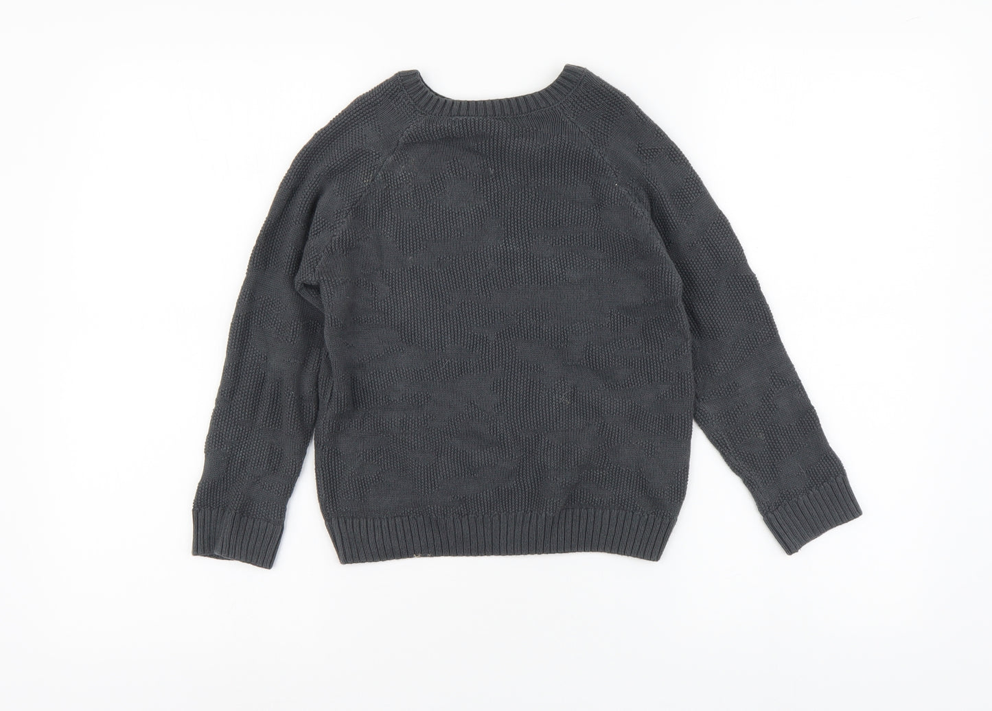 F&F Boys Blue Round Neck Cotton Pullover Jumper Size 5-6 Years Pullover