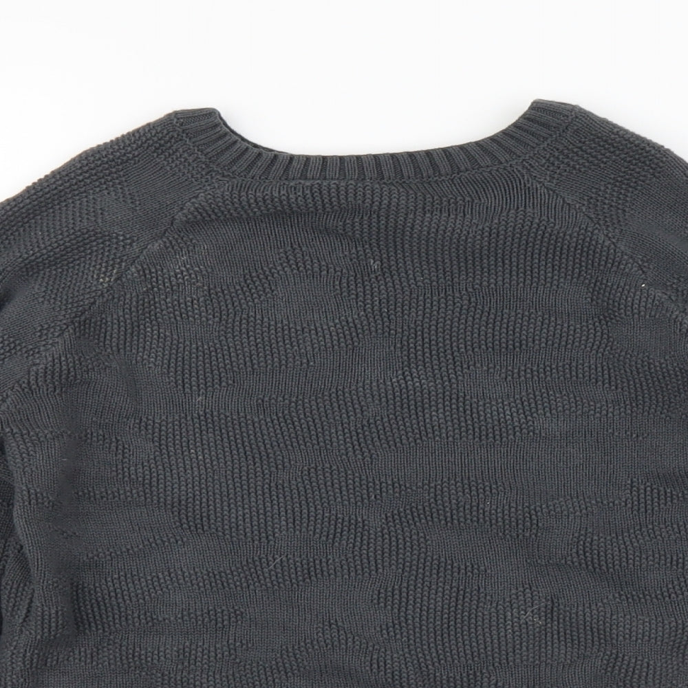 F&F Boys Blue Round Neck Cotton Pullover Jumper Size 5-6 Years Pullover