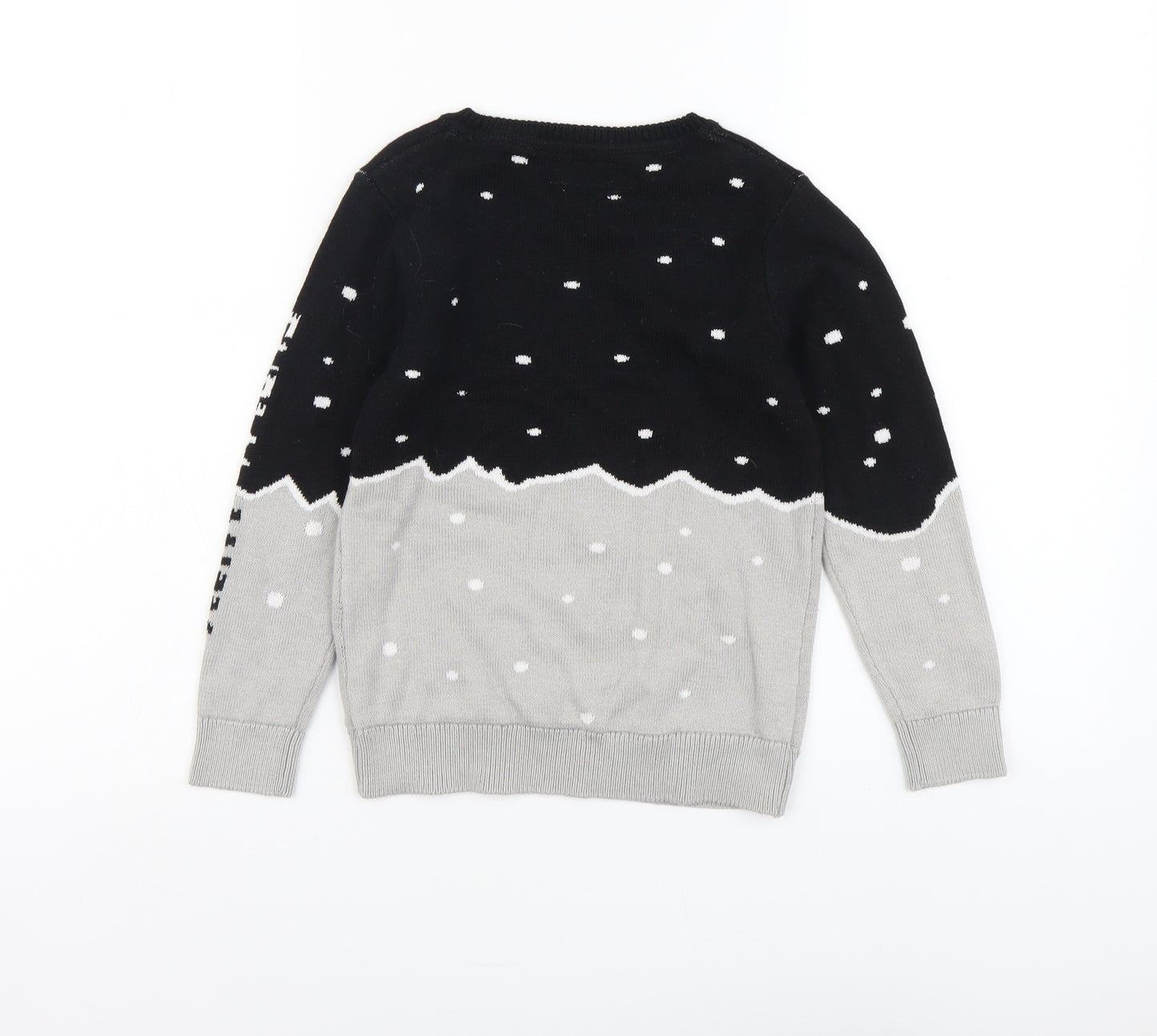 NEXT Boys Multicoloured Round Neck Geometric Cotton Pullover Jumper Size 6 Years Pullover - Santa Jumper