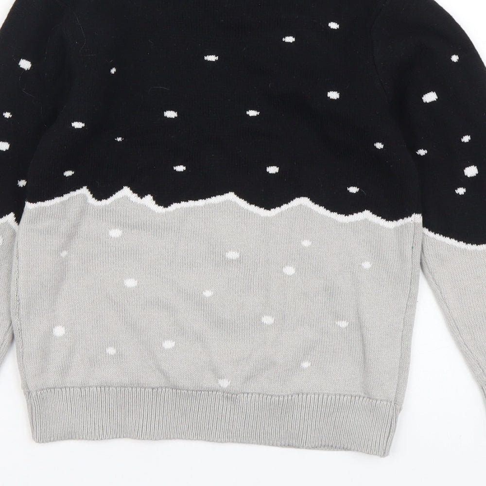 NEXT Boys Multicoloured Round Neck Geometric Cotton Pullover Jumper Size 6 Years Pullover - Santa Jumper