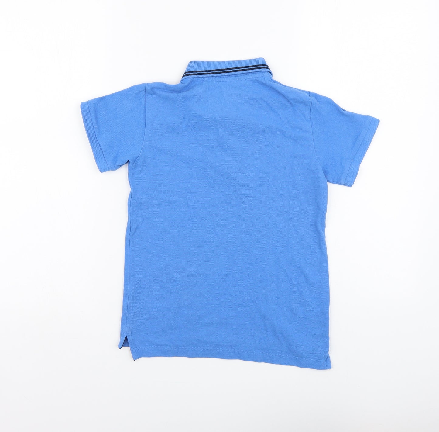 NEXT Boys Blue Cotton Basic Polo Size 6-7 Years Collared Button