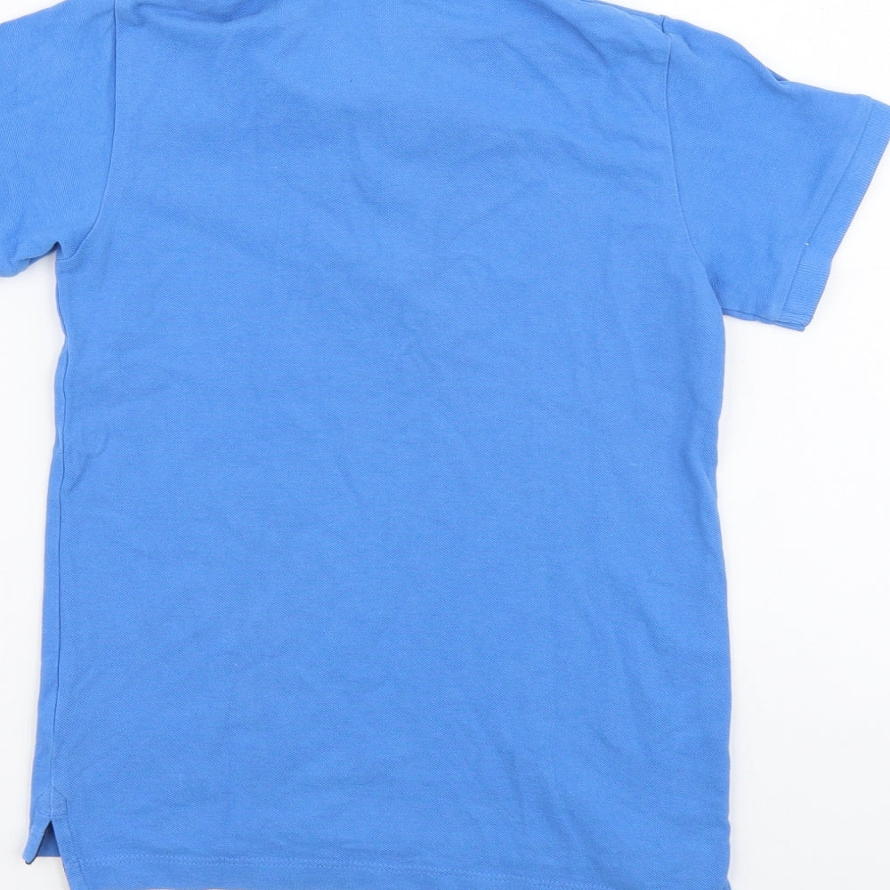 NEXT Boys Blue Cotton Basic Polo Size 6-7 Years Collared Button