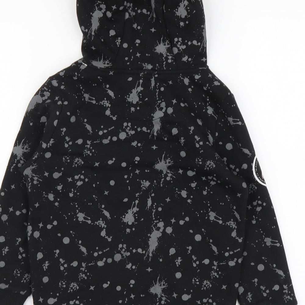 F&F Boys Black Geometric Cotton Pullover Hoodie Size 5-6 Years Pullover - Nasa