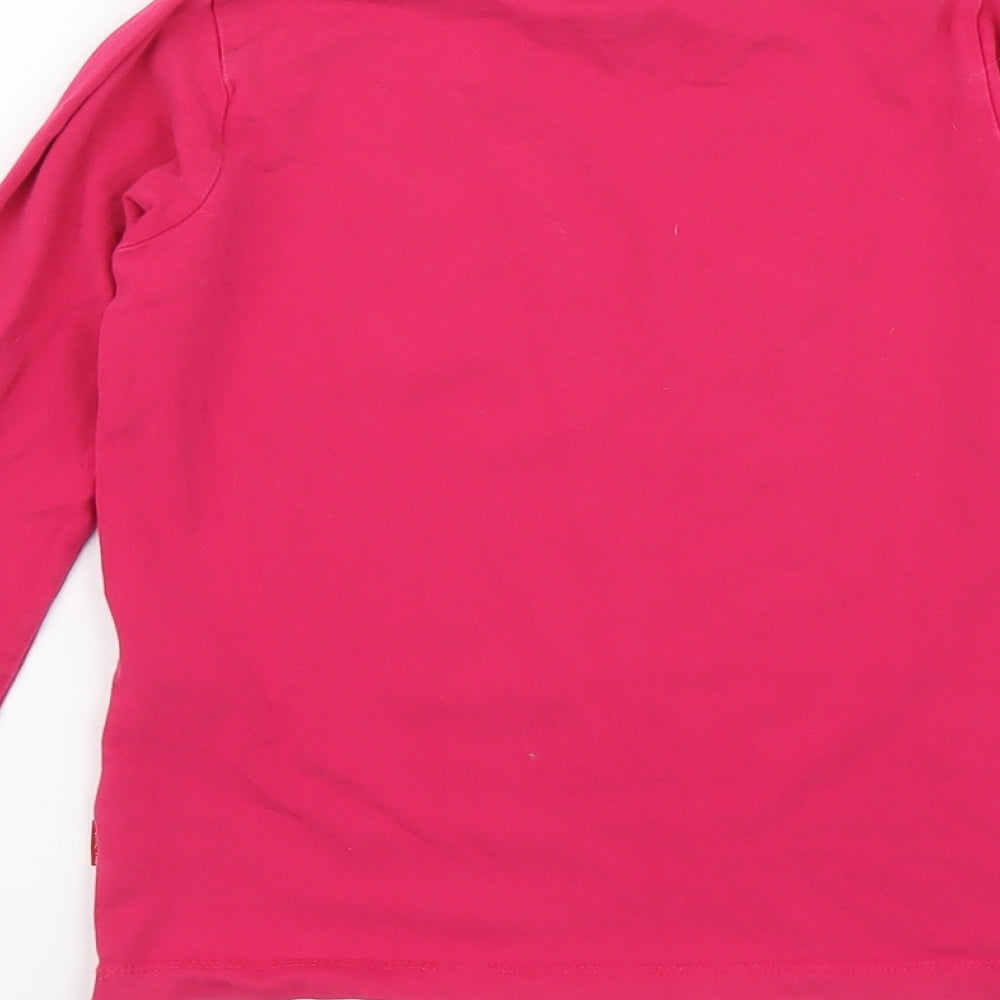 name it Girls Pink Cotton Basic Polo Size 9-10 Years Round Neck Pullover