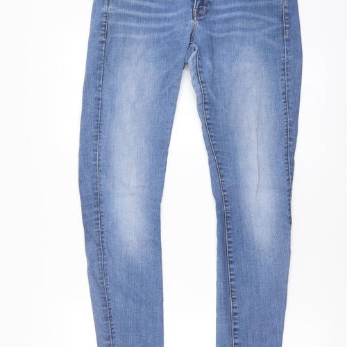 Raw Womens Blue Cotton Skinny Jeans Size 32 in L32 in Regular Button
