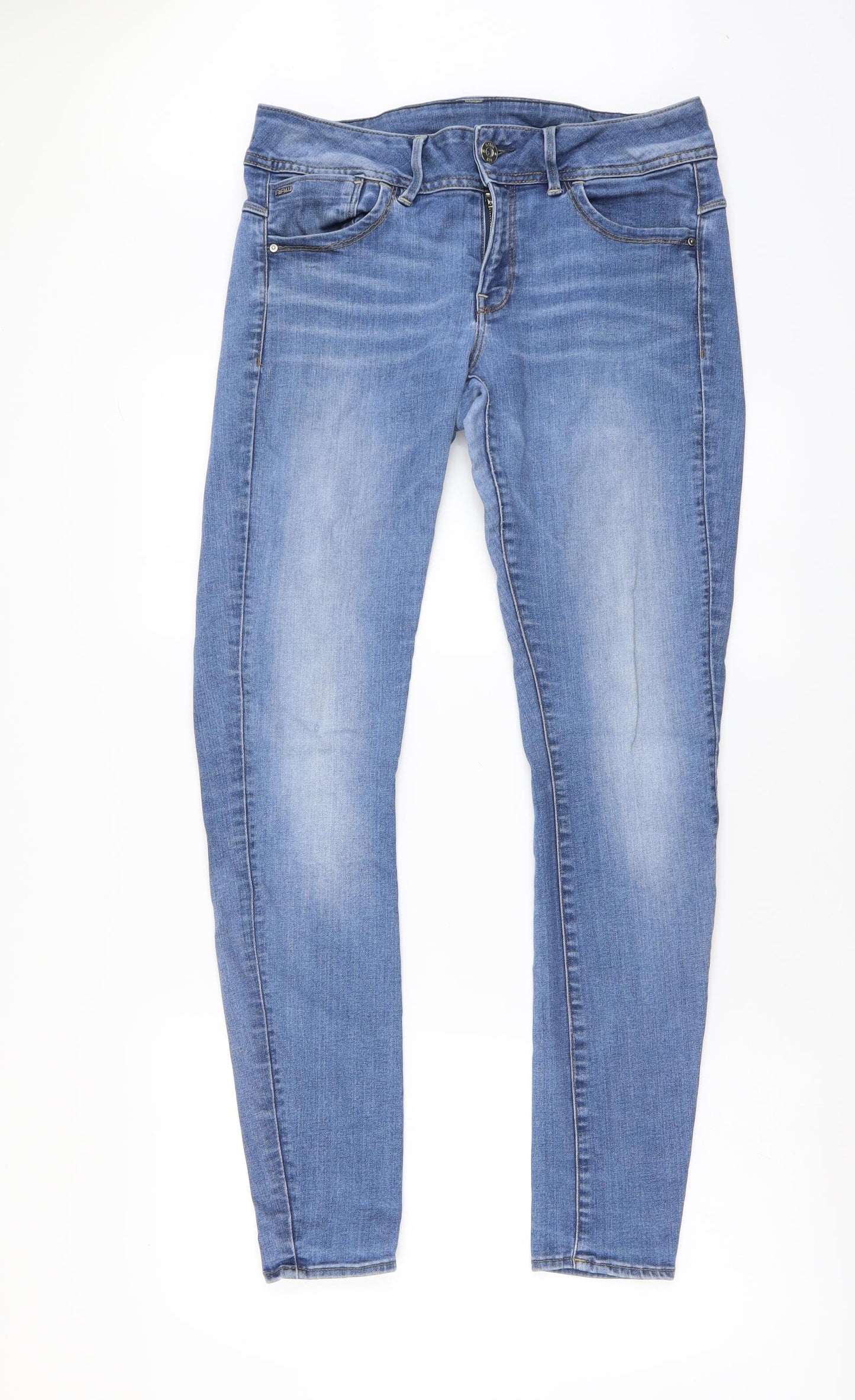 Raw Womens Blue Cotton Skinny Jeans Size 32 in L32 in Regular Button