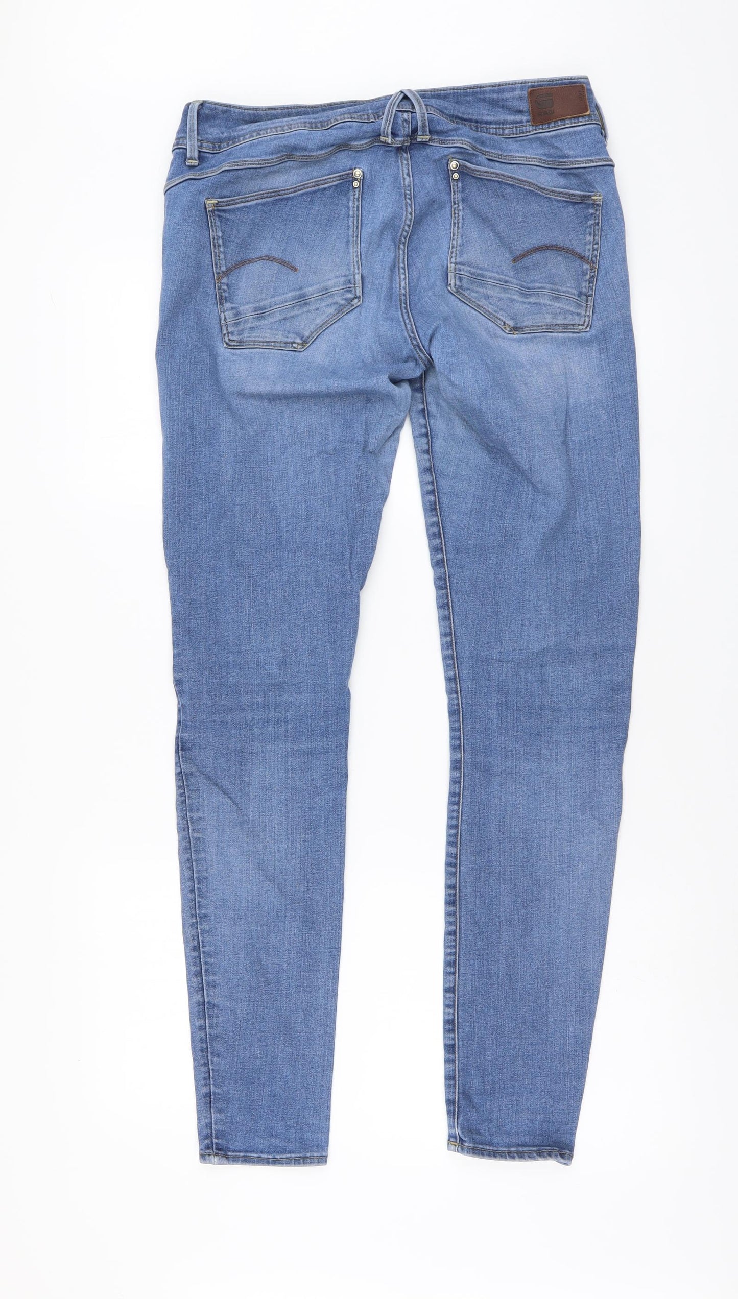 Raw Womens Blue Cotton Skinny Jeans Size 32 in L32 in Regular Button
