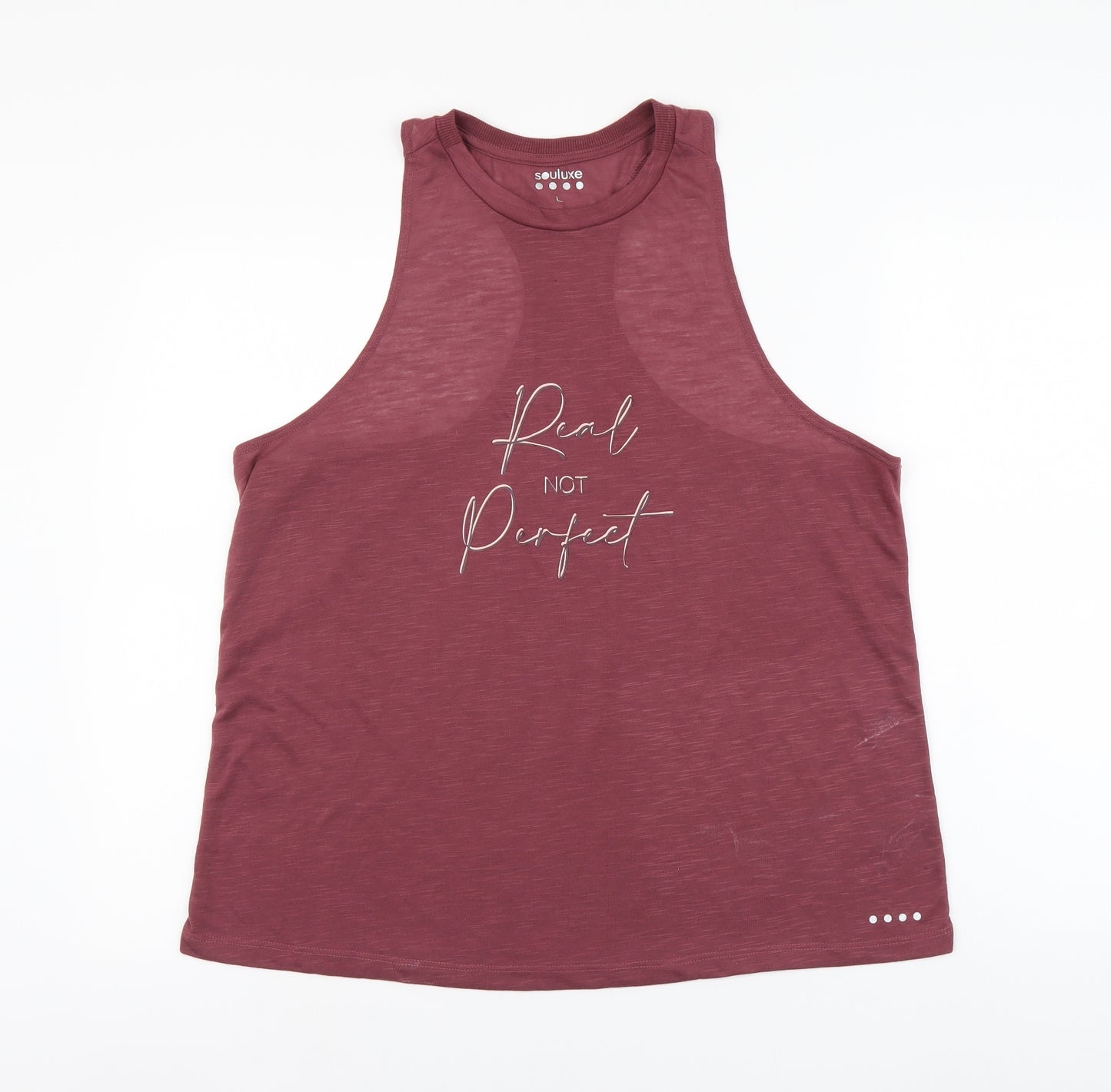 Souluxe Womens Purple Polyester Basic Tank Size L Round Neck Pullover