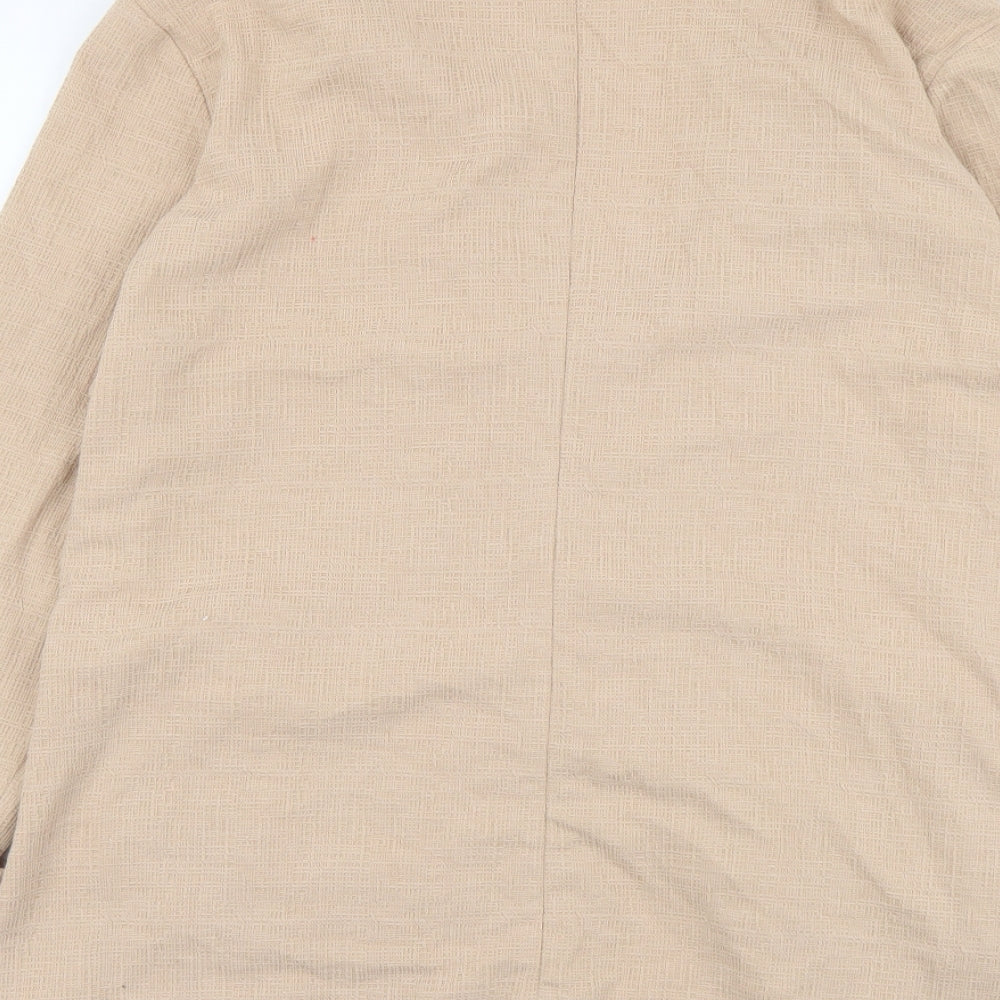 New Look Womens Beige Jacket Blazer Size 16 Hook & Eye