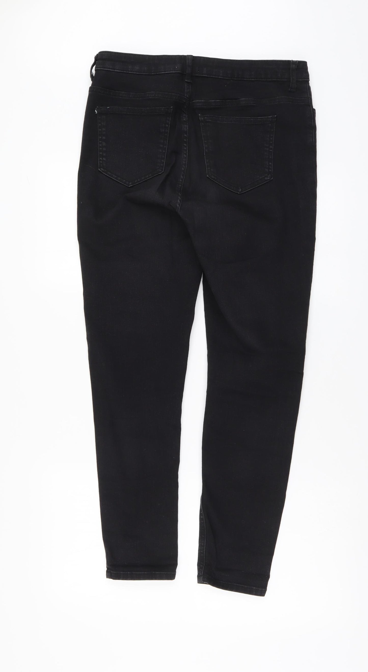 Savida Womens Black Cotton Skinny Jeans Size 16 L27 in Regular Button