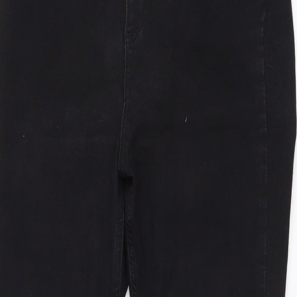 Savida Womens Black Cotton Skinny Jeans Size 16 L27 in Regular Button
