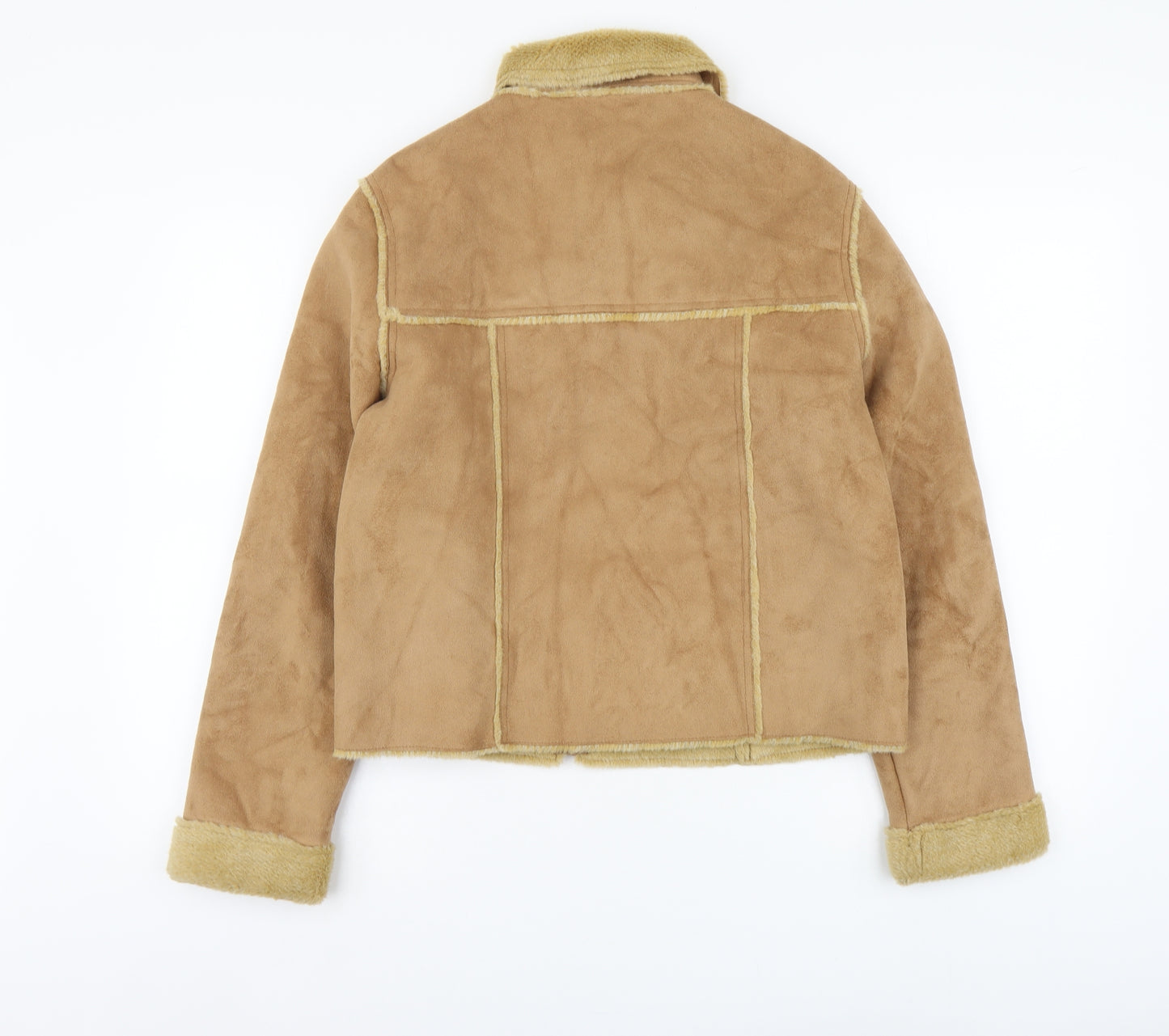 C&C Collection Womens Beige Jacket Size 12 Zip