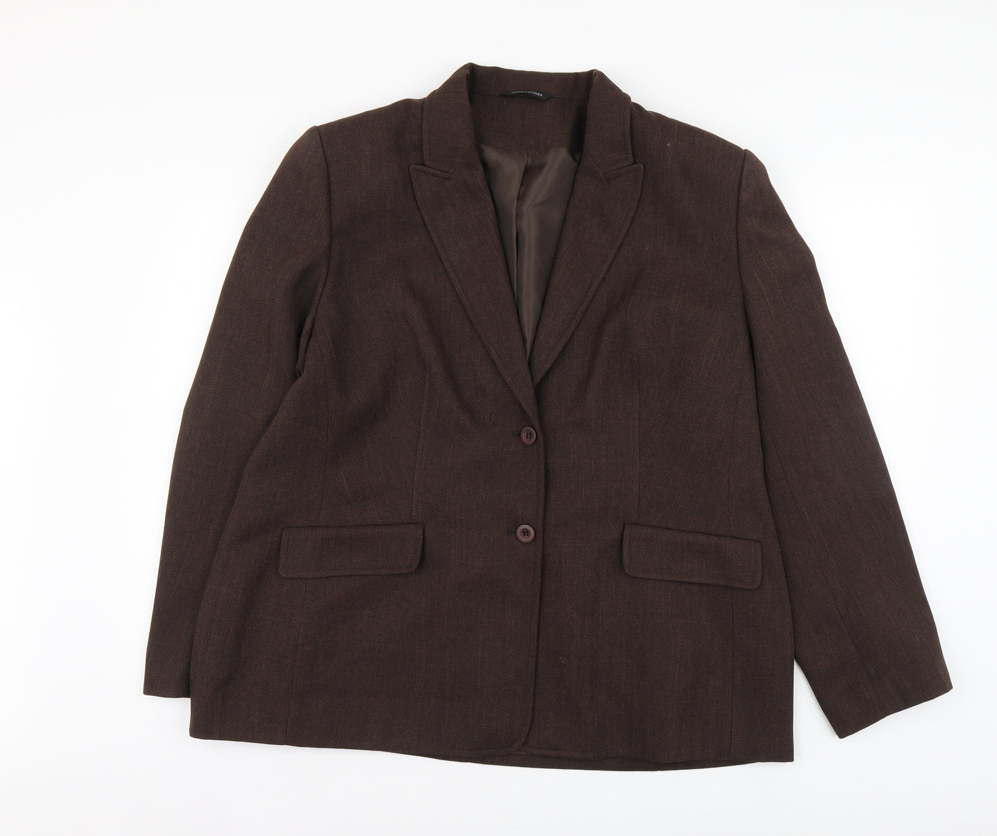 Dunnes Stores Womens Brown Polyester Jacket Suit Size 20