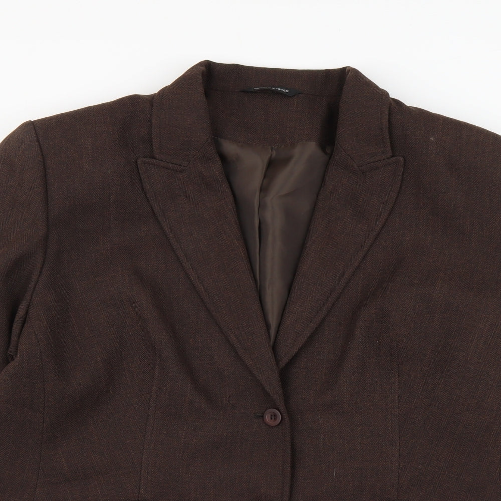 Dunnes Stores Womens Brown Polyester Jacket Suit Size 20