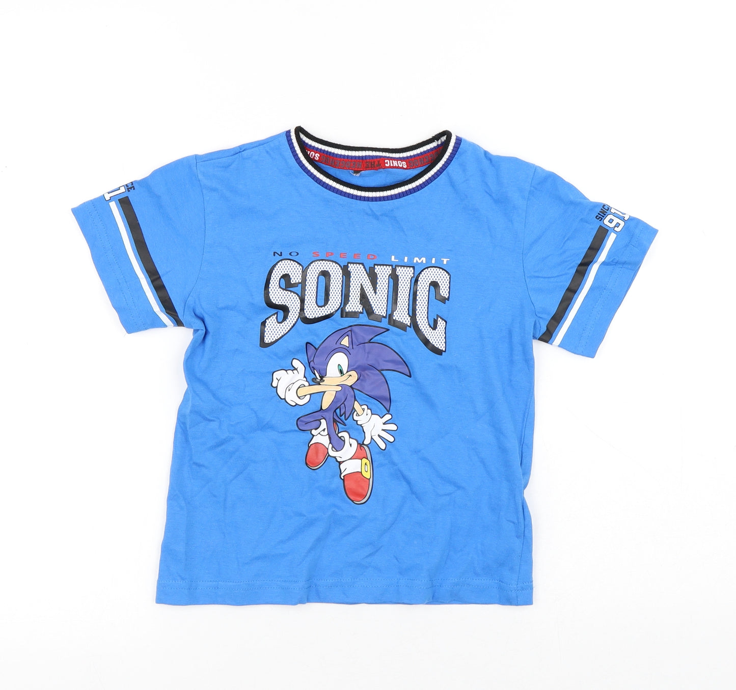 Sonic Boys Blue Cotton Basic T-Shirt Size 6 Years Round Neck - Sonic the Hedgehog