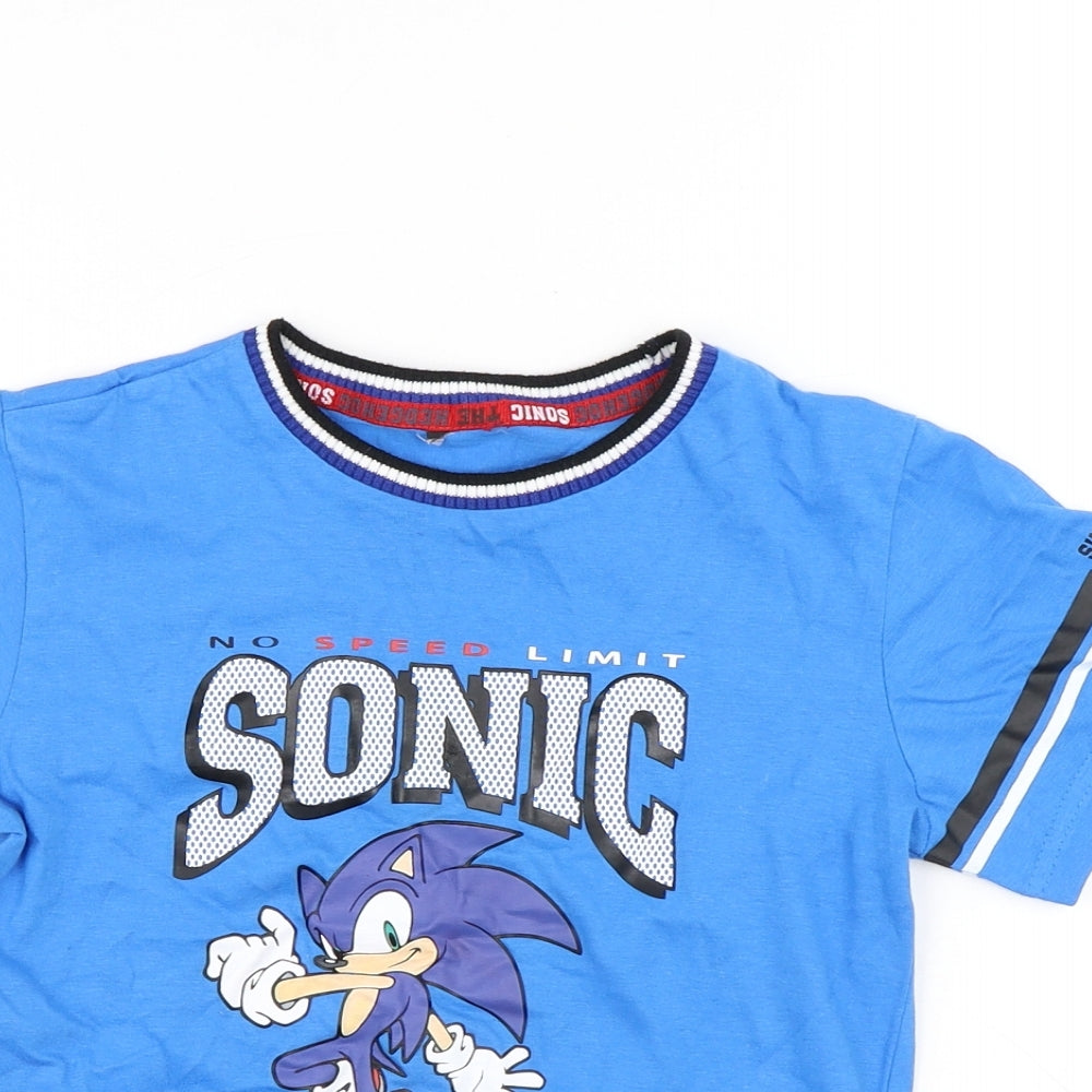 Sonic Boys Blue Cotton Basic T-Shirt Size 6 Years Round Neck - Sonic the Hedgehog