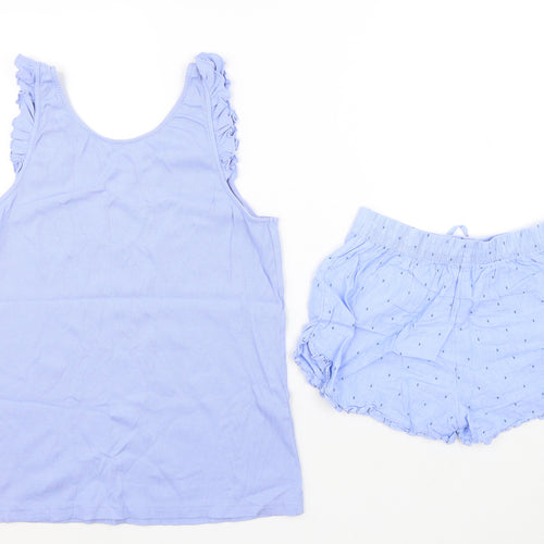 F&F Womens Blue Geometric Cotton Cami Pyjama Set Size 6 Drawstring