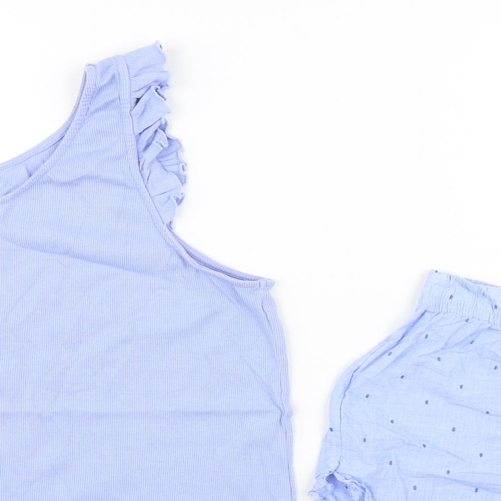 F&F Womens Blue Geometric Cotton Cami Pyjama Set Size 6 Drawstring
