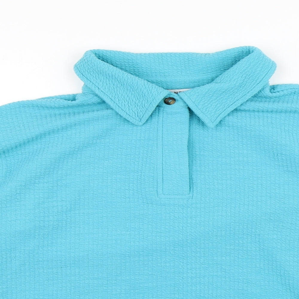 NEXT Womens Blue Polyester Basic Polo Size 16 Collared