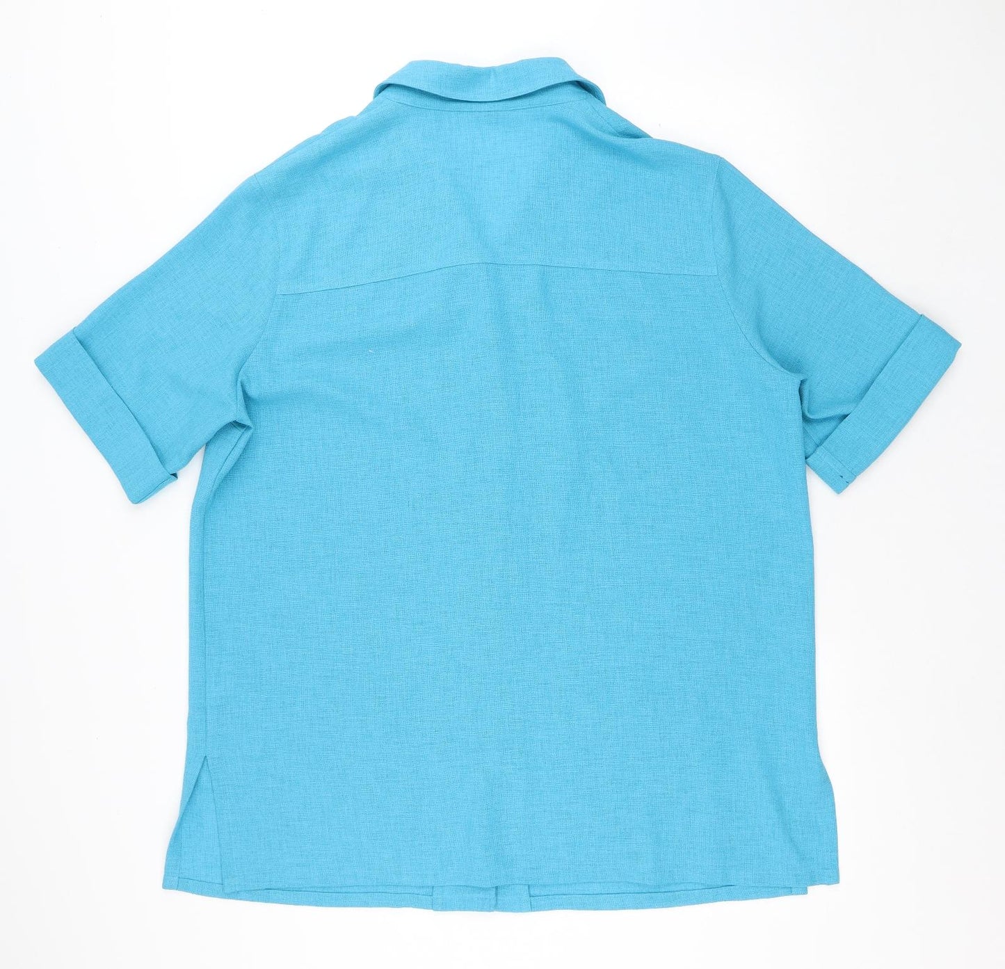 ara Womens Blue Polyester Basic Button-Up Size 20 Collared