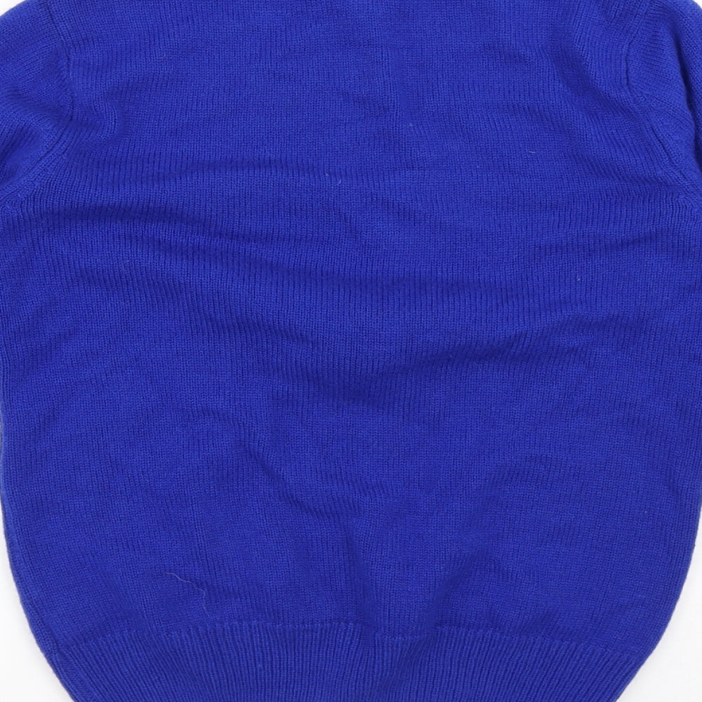 NEXT Mens Blue Round Neck Acrylic Pullover Jumper Size M - Christmas