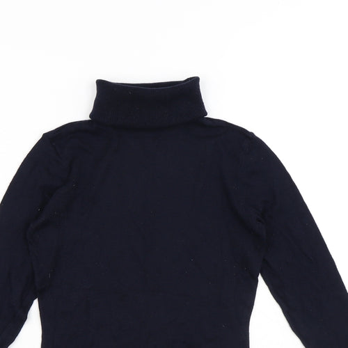 H&M Womens Blue Roll Neck Viscose Pullover Jumper Size XS
