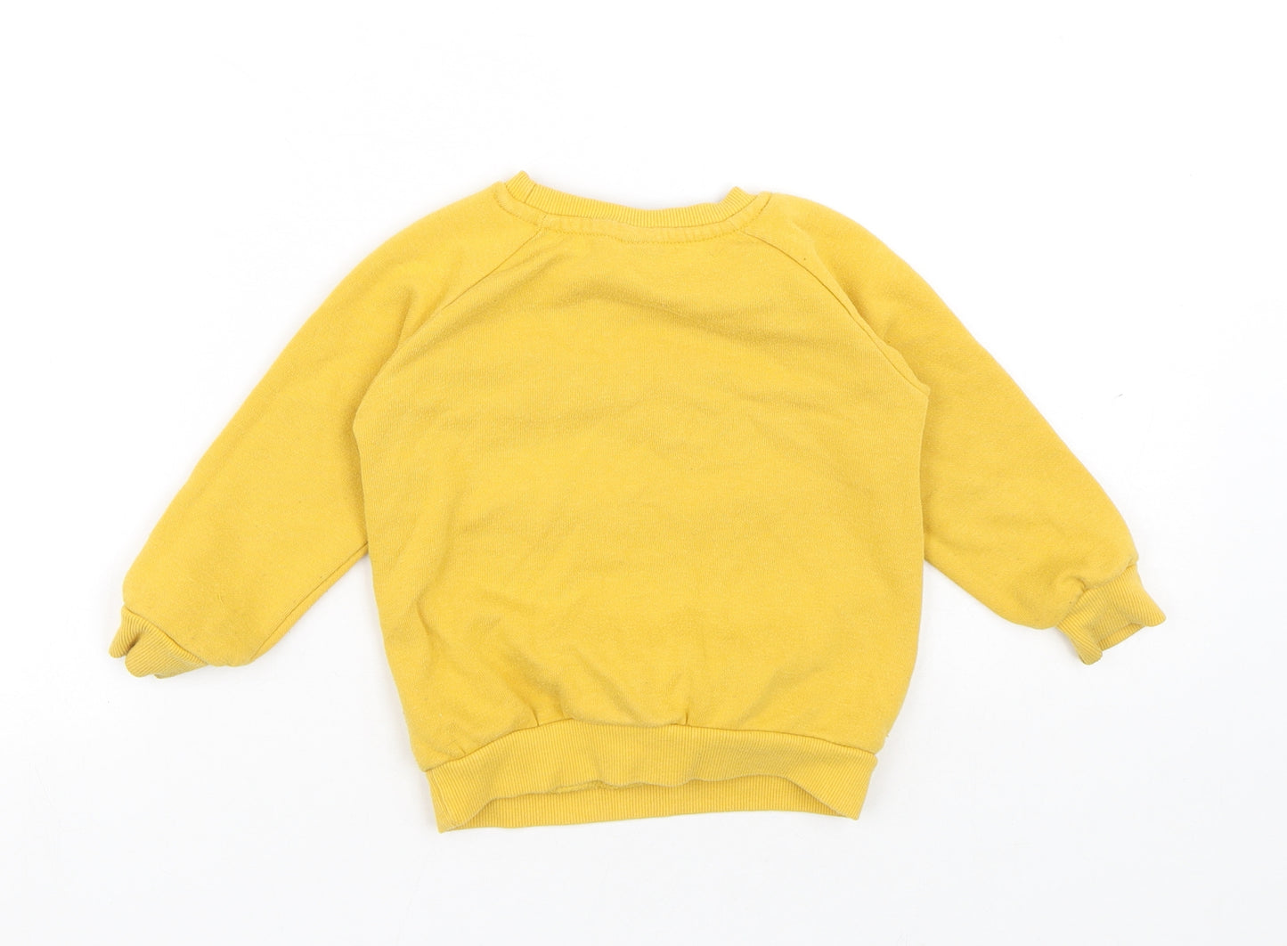 Disney Baby Yellow Cotton Pullover Jumper Size 18-24 Months - Mickey and Friends