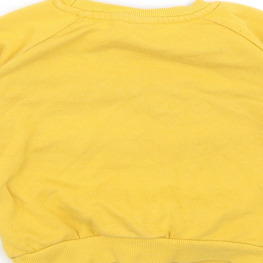 Disney Baby Yellow Cotton Pullover Jumper Size 18-24 Months - Mickey and Friends