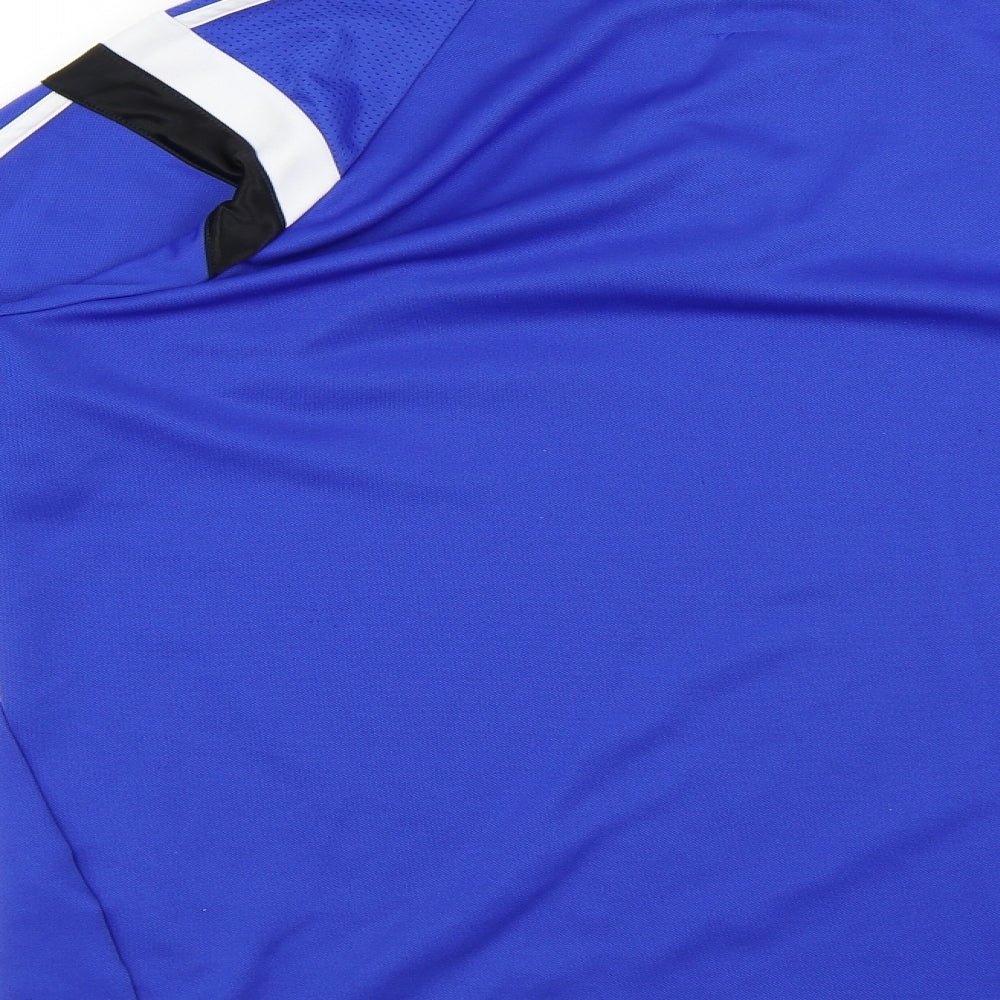 adidas Mens Blue Polyester Pullover Sweatshirt Size L