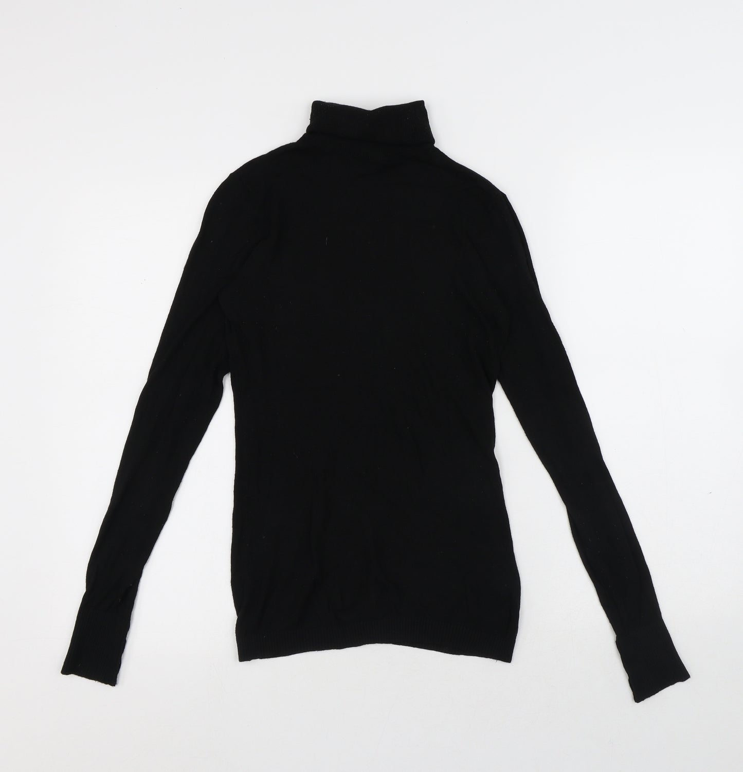 H&M Womens Black Roll Neck Viscose Pullover Jumper Size XS