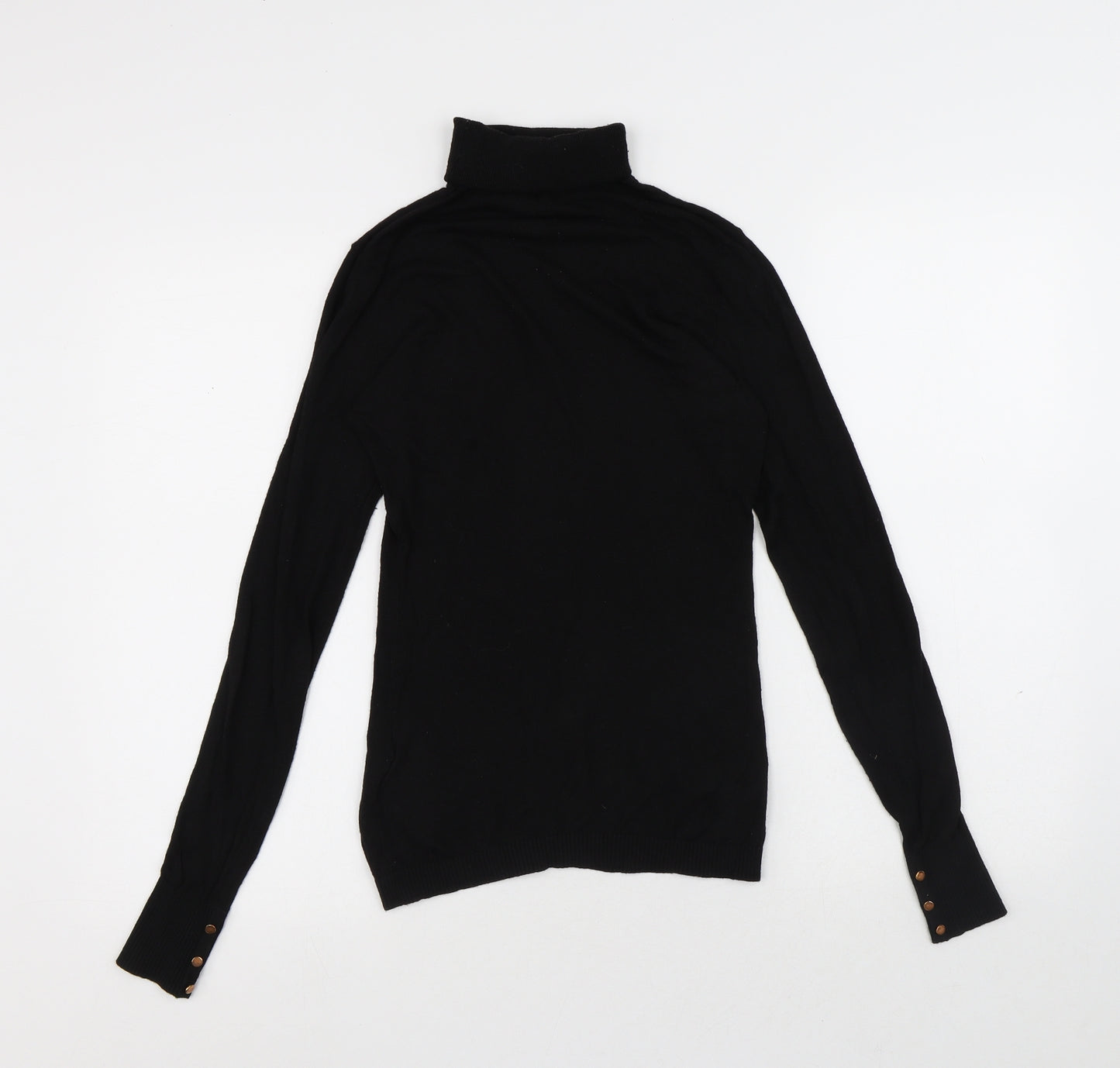 H&M Womens Black Roll Neck Viscose Pullover Jumper Size XS