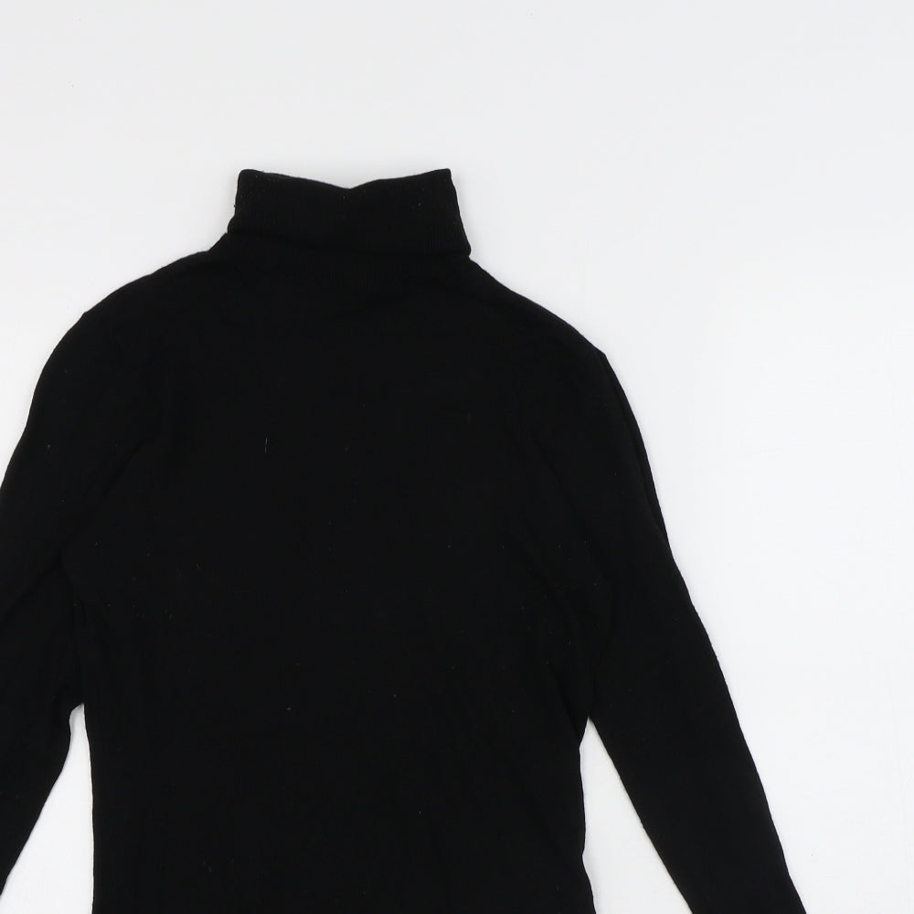 H&M Womens Black Roll Neck Viscose Pullover Jumper Size XS
