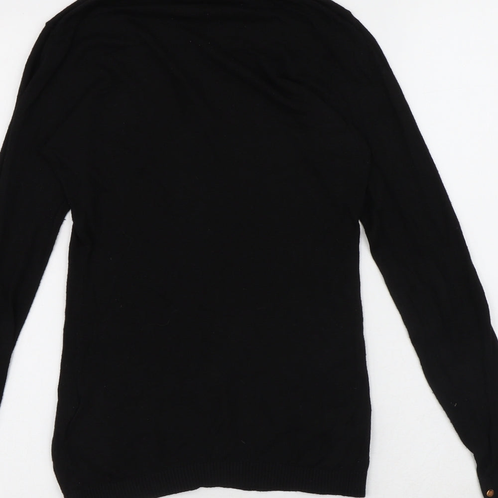 H&M Womens Black Roll Neck Viscose Pullover Jumper Size XS
