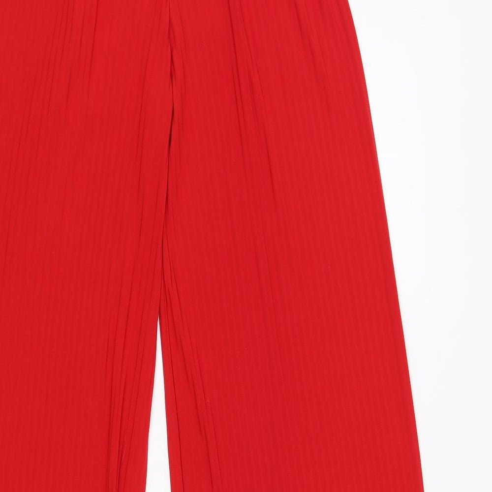 Preworn Womens Red Polyester Trousers Size M L31 in Regular Tie