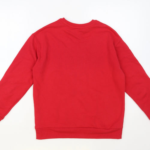 Dunnes Stores Womens Red Cotton Pullover Sweatshirt Size S Pullover - Sparkle Mood