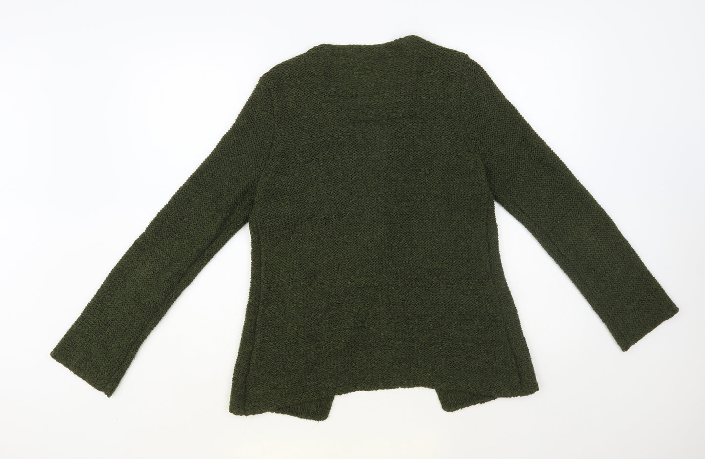 Per Una Womens Green Collared Acrylic Cardigan Jumper Size M