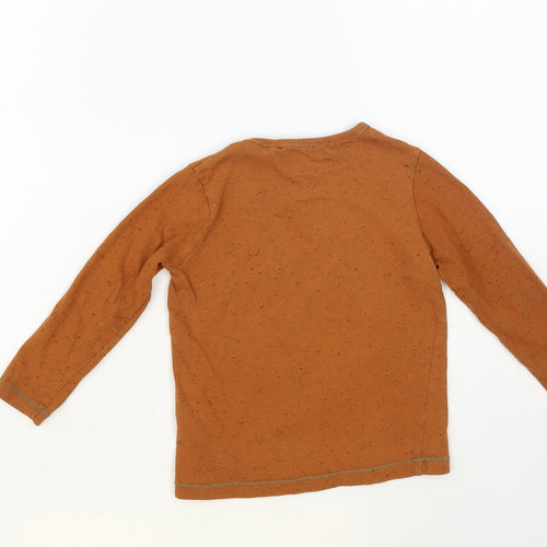 TU Boys Brown Cotton Pullover T-Shirt Size 2-3 Years Crew Neck Pullover - Bear Cub