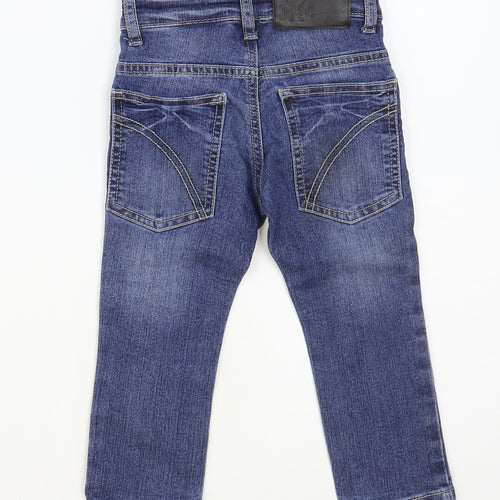 Benetton Boys Blue Cotton Straight Jeans Size 2 Years Regular Button