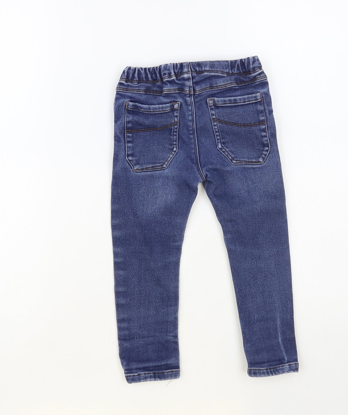 NEXT Boys Blue Cotton Skinny Jeans Size 2-3 Years Regular Drawstring