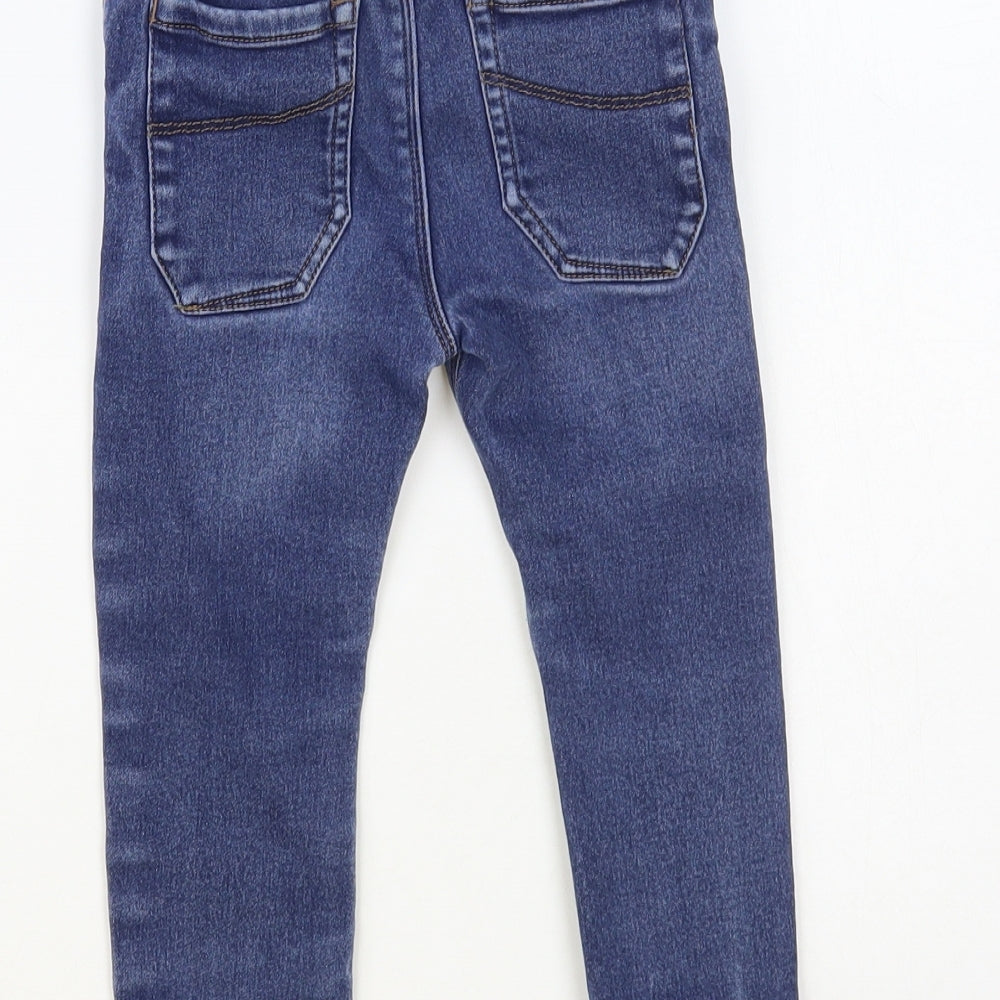 NEXT Boys Blue Cotton Skinny Jeans Size 2-3 Years Regular Drawstring