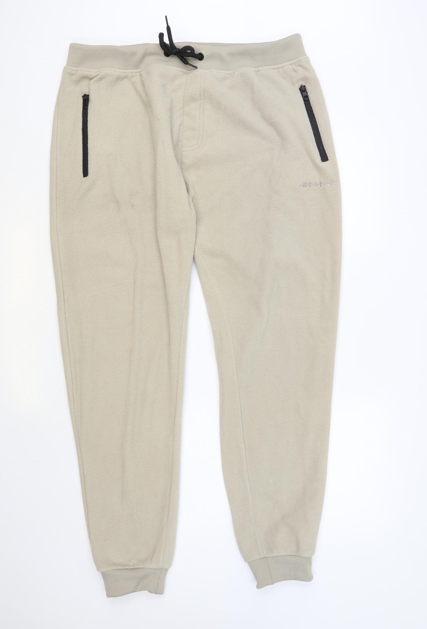 PEP & Co Mens Beige Polyester Jogger Trousers Size 2XL L32 in Regular Drawstring