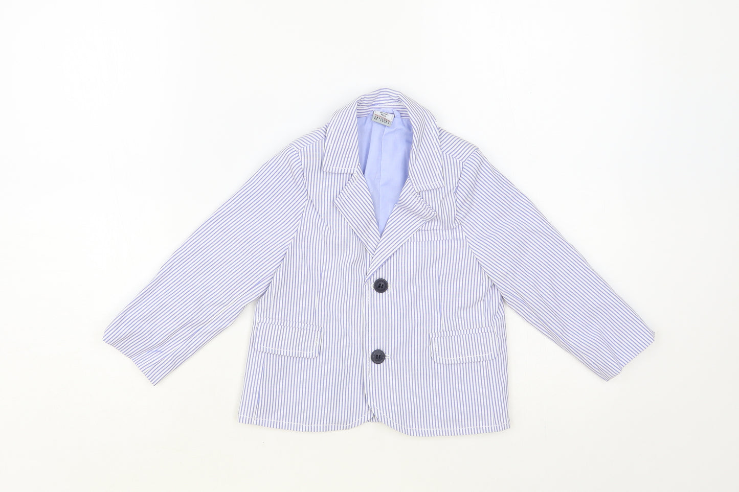 Charanga Boys Blue Striped Jacket Blazer Size 2-3 Years Button