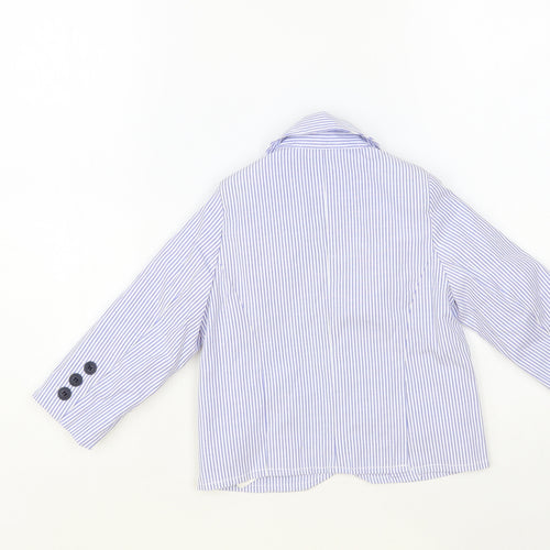 Charanga Boys Blue Striped Jacket Blazer Size 2-3 Years Button
