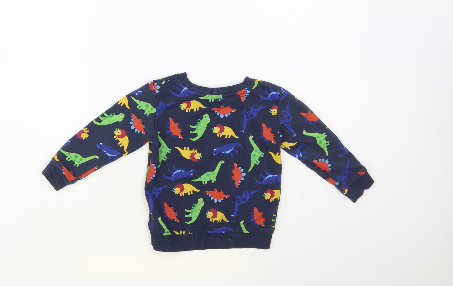 Dunnes Stores Boys Blue Geometric Cotton Pullover Sweatshirt Size 2-3 Years Pullover - Dinosaur Print