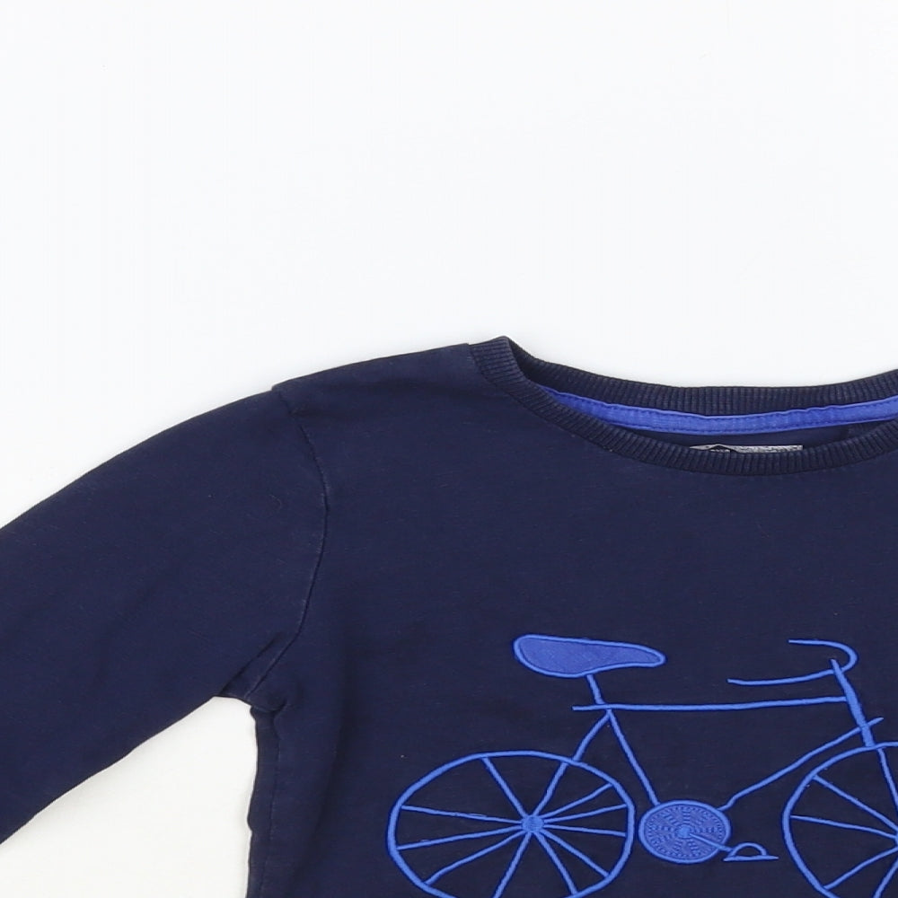 NEXT Boys Blue Cotton Pullover T-Shirt Size 2-3 Years Crew Neck Pullover - Bicycle
