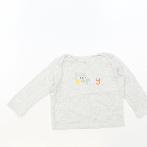 F&F Baby Grey Cotton Pullover Jumper Size 9-12 Months Pullover - Cute And Happy