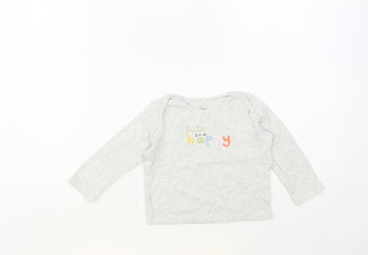 F&F Baby Grey Cotton Pullover Jumper Size 9-12 Months Pullover - Cute And Happy